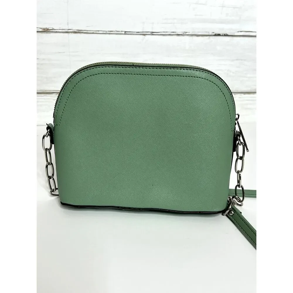Steve Madden Sage Green Crossbody Bag Chain Detail Dome Purse Small Handbag